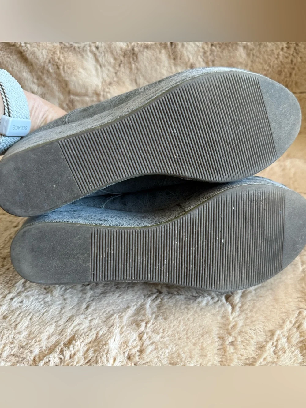 Corkys Indigo Peep-Toe Platform Wedge Mules in Brushed Pewter 8